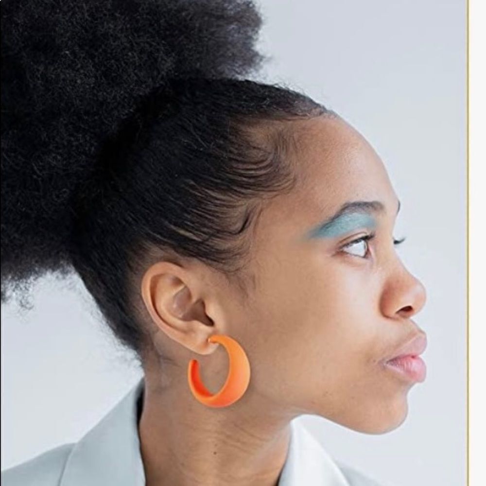 Orange Silicone Hoops 